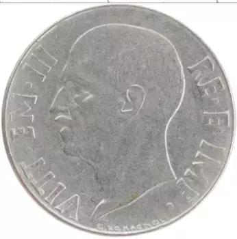 Монета 20 чентезимо Италии 1942 года Медно-никель Витторио Эммануил III