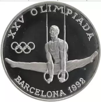 Монета 20 динерс Андорры 1988 года Серебро Олимпийские игры