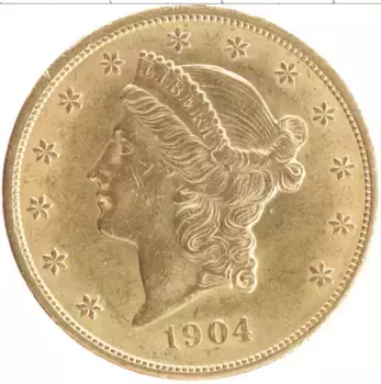 Монета 20 долларов Америки 1904 года Золото Свобода
