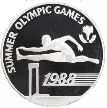 Монета 20 долларов Барбадоса 1988 года Серебро Олимпийские игры