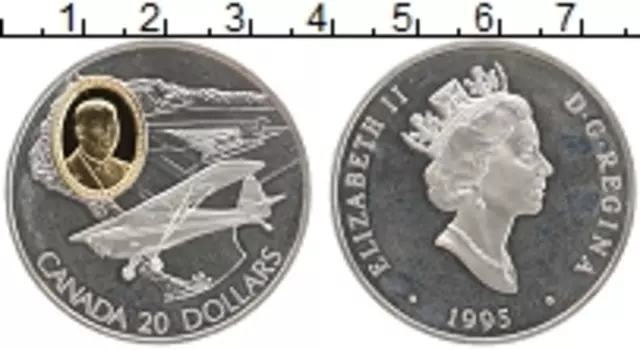 Монета 20 долларов Канады 1995 года Серебро Елизавета II