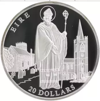Монета 20 долларов Либерии 2001 года Серебро Ирландия