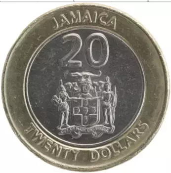 Монета 20 долларов Ямайки 2006 года Биметалл Маркус Гарвей
