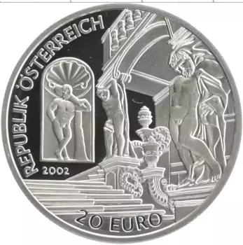 Монета 20 евро Австрии 2002 года Серебро Путь через века