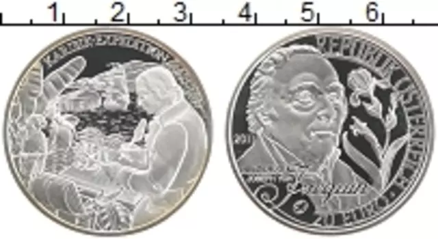 Монета 20 евро Австрии 2011 года Серебро Карибская экспедиция