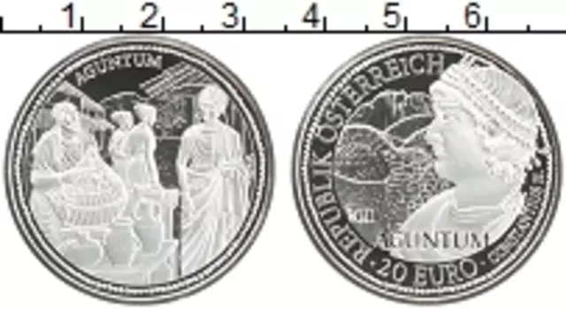 Монета 20 евро Австрии 2011 года Серебро Рим на Дунае