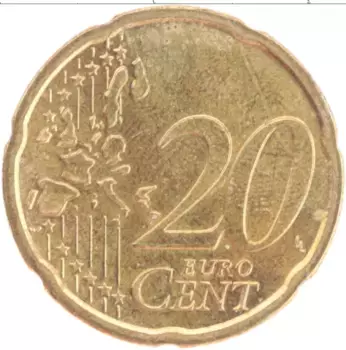 Монета 20 евроцентов Австрии 2003 года Латунь