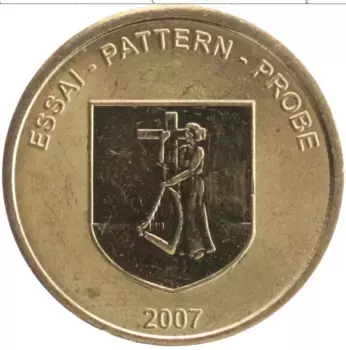 Монета 20 евроцентов Европы 2007 года Латунь Проба