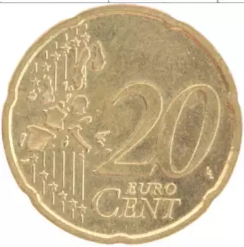 Монета 20 евроцентов Германии 2002 года Латунь G