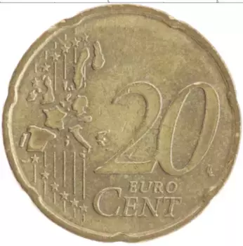 Монета 20 евроцентов Германии 2002 года Латунь D