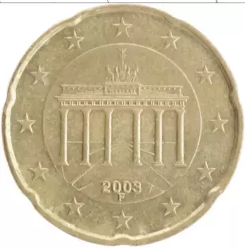 Монета 20 евроцентов Германии 2003 года Латунь F