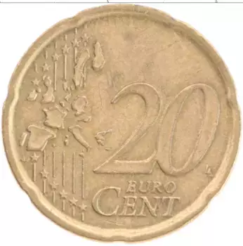 Монета 20 евроцентов Испании 1999 года Латунь Мигель де Сервантес