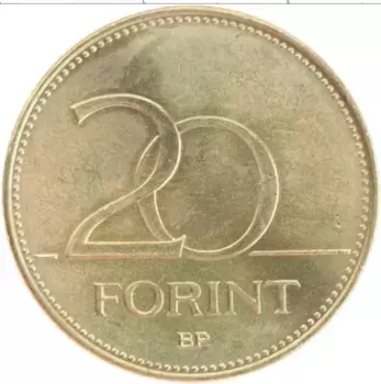 Монета 20 форинтов Венгрии 1994 года Латунь