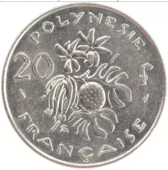 Монета 20 франков Полинезии 1984 года Медно-никель