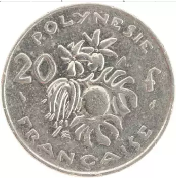 Монета 20 франков Полинезии 1991 года Медно-никель