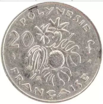 Монета 20 франков Полинезии 2000 года Медно-никель