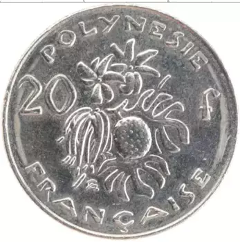 Монета 20 франков Полинезии 2003 года Медно-никель