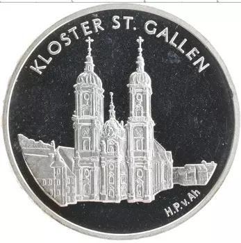 Монета 20 франков Швейцарии 2002 года Серебро Монастырь Святого Галла