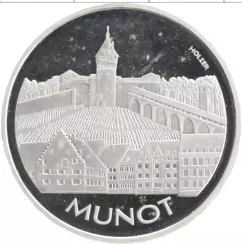 Монета 20 франков Швейцарии 2007 года Серебро Замок Мунот в Шаффхаузене