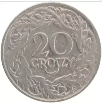 Монета 20 грош Польши 1923 года Медно-никель