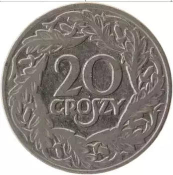 Монета 20 грош Польши 1923 года Медно-никель