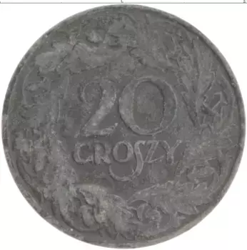 Монета 20 грош Польши 1923 года Цинк
