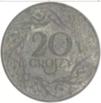 Монета 20 грош Польши 1923 года Цинк