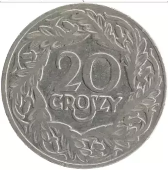 Монета 20 грош Польши 1923 года Медно-никель