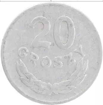 Монета 20 грош Польши 1949 года Алюминий