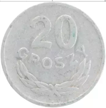 Монета 20 грош Польши 1961 года Алюминий