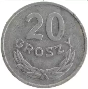 Монета 20 грош Польши 1966 года Алюминий