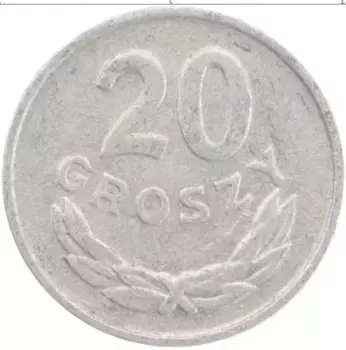 Монета 20 грош Польши 1967 года Алюминий