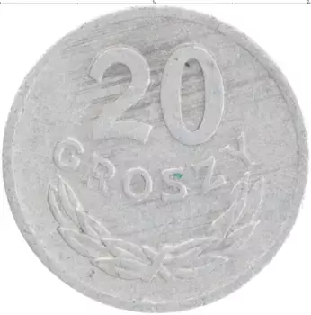 Монета 20 грош Польши 1972 года Алюминий