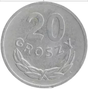 Монета 20 грош Польши 1973 года Алюминий