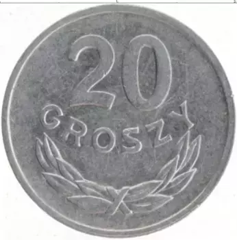 Монета 20 грош Польши 1976 года Алюминий