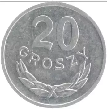 Монета 20 грош Польши 1976 года Алюминий
