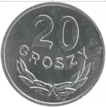 Монета 20 грош Польши 1985 года Алюминий