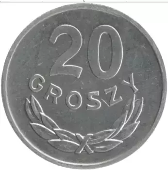 Монета 20 грош Польши 1985 года Алюминий