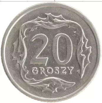 Монета 20 грош Польши 1990 года Медно-никель