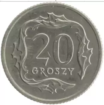 Монета 20 грош Польши 1990 года Медно-никель