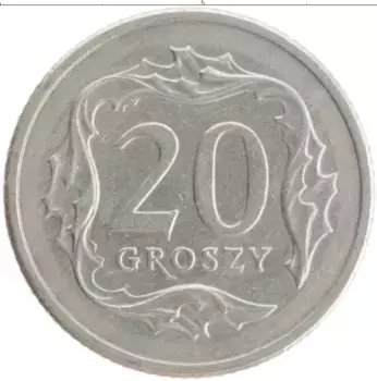 Монета 20 грош Польши 1992 года Медно-никель