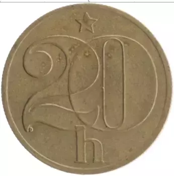 Монета 20 хеллеров Чехословакии 1983 года Бронза