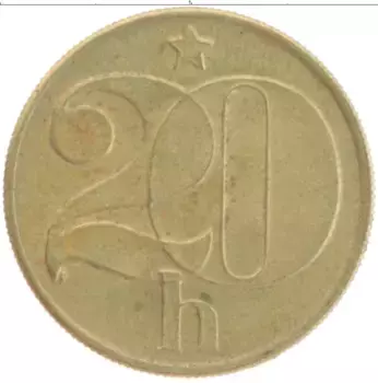 Монета 20 хеллеров Чехословакии 1985 года Бронза