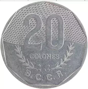 Монета 20 колон Коста-Рики 1983 года Медно-никель