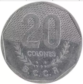 Монета 20 колон Коста-Рики 1983 года Медно-никель