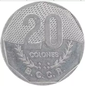 Монета 20 колон Коста-Рики 1983 года Медно-никель