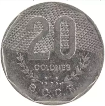 Монета 20 колон Коста-Рики 1994 года Медно-никель