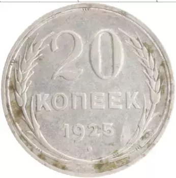 Монета 20 копеек СССР 1925 года Серебро