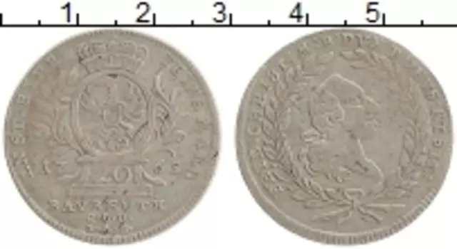 Монета 20 крейцеров 1765 года Серебро Фридрих Кристиан