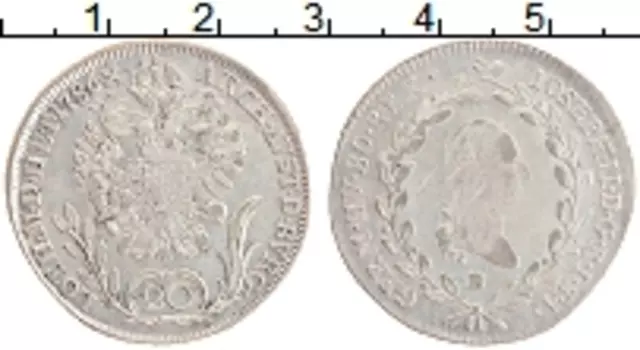 Монета 20 крейцеров Австрии 1786 года Серебро Иосиф II